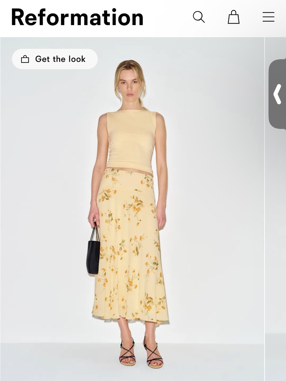 Reformation Yellow Sophie Skirt